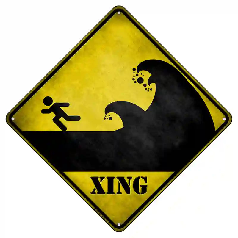 Tsunami Xing Novelty Metal Crossing Sign 8.5" (MCX)