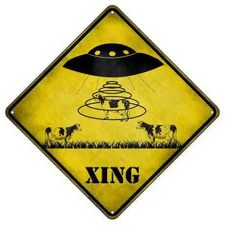 Alien Abduction Xing Novelty Metal Crossing Sign 8.5" (MCX)