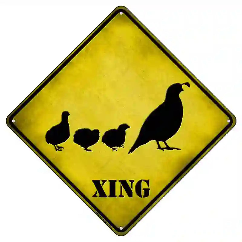 Quail Xing Novelty Metal Crossing Sign 8.5" (MCX)