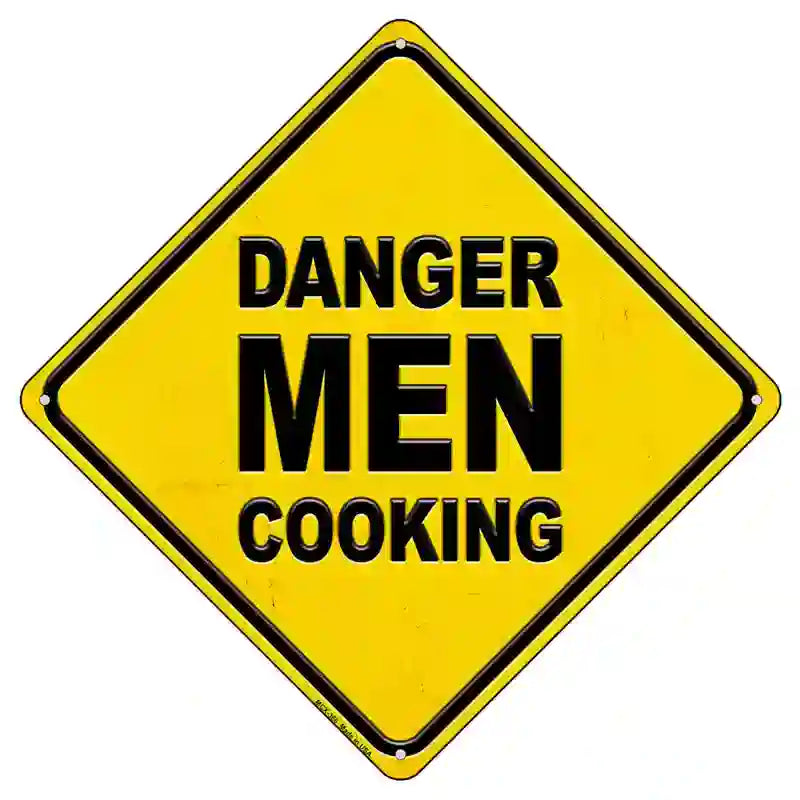 Danger Men Cooking Novelty Metal Crossing Sign 8.5" (MCX)