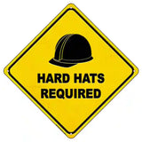 Hard Hats Required Novelty Metal Crossing Sign 8.5" (MCX)