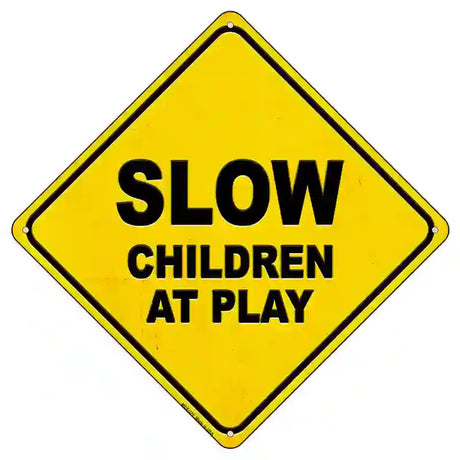 Slow Children at Play Novelty Metal Crossing Sign 8.5" (MCX)