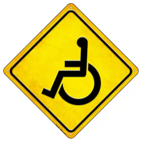 Handicap Yellow Novelty Metal Crossing Sign 8.5" (MCX)