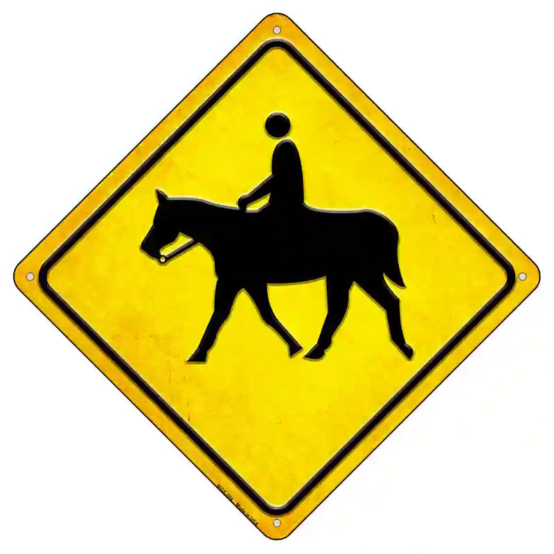 Horse Rider Novelty Metal Crossing Sign 8.5" (MCX)