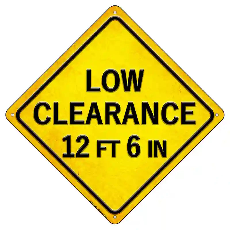 Low Clearance 12ft 6in Novelty Metal Crossing Sign 8.5" (MCX)