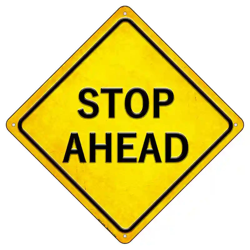 Stop Ahead Novelty Metal Crossing Sign 8.5" (MCX)