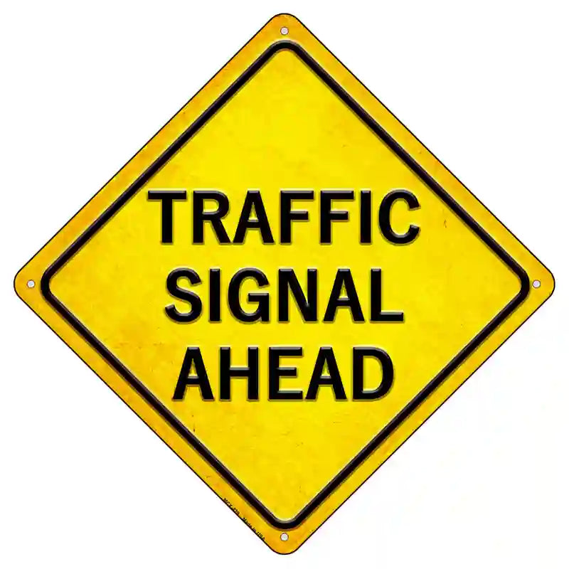 Traffic Signal Ahead Novelty Metal Crossing Sign 8.5" (MCX)