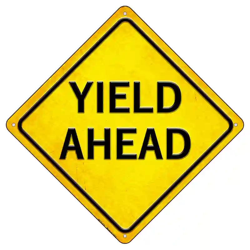 Yield Ahead Novelty Metal Crossing Sign 8.5" (MCX)