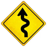 Curvy Road Novelty Metal Crossing Sign 8.5" (MCX)