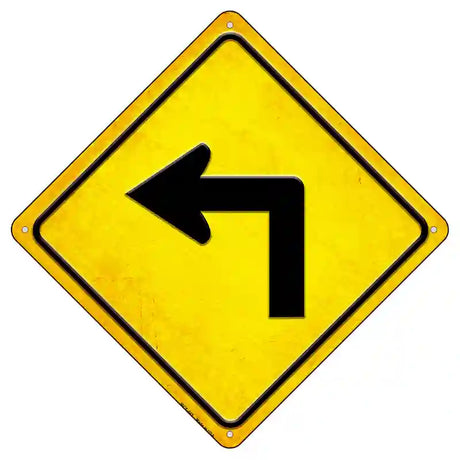 Left Turn Novelty Metal Crossing Sign 8.5" (MCX)