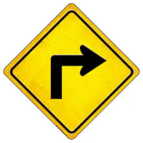 Right Turn Novelty Metal Crossing Sign 8.5" (MCX)