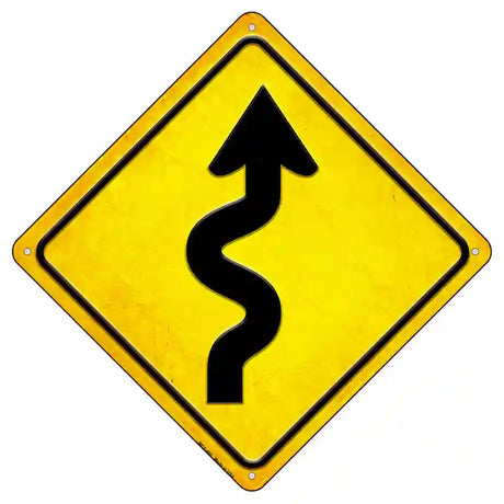 Winding Road Novelty Metal Crossing Sign 8.5" (MCX)