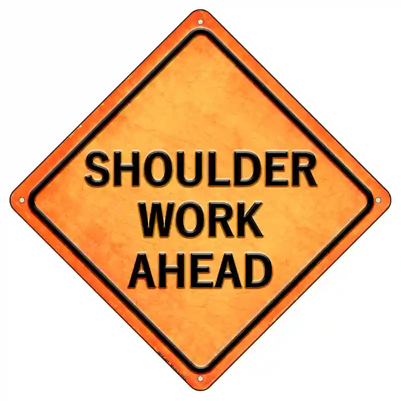 Shoulder Work Ahead Novelty Metal Crossing Sign 8.5" (MCX)