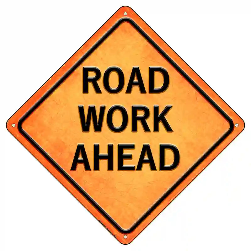 Road Work Ahead Novelty Metal Crossing Sign 8.5" (MCX)