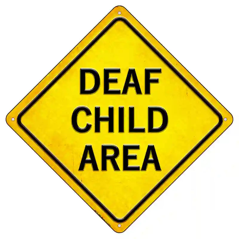 Deaf Child Area Novelty Metal Crossing Sign 8.5" (MCX)