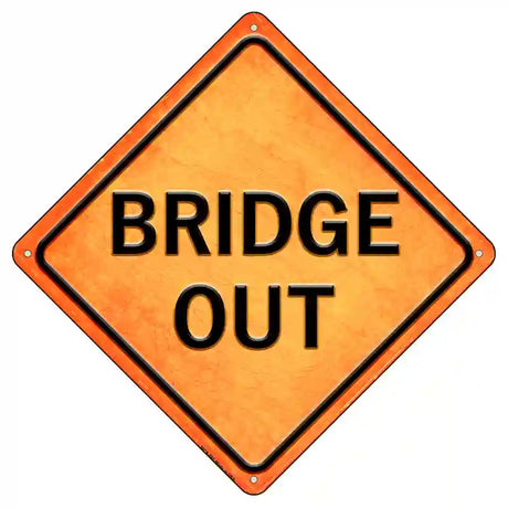 Bridge Out Novelty Metal Crossing Sign 8.5" (MCX)