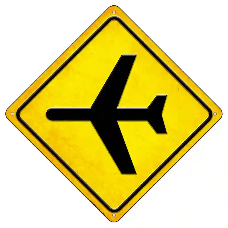 Airplane Novelty Metal Crossing Sign 8.5" (MCX)