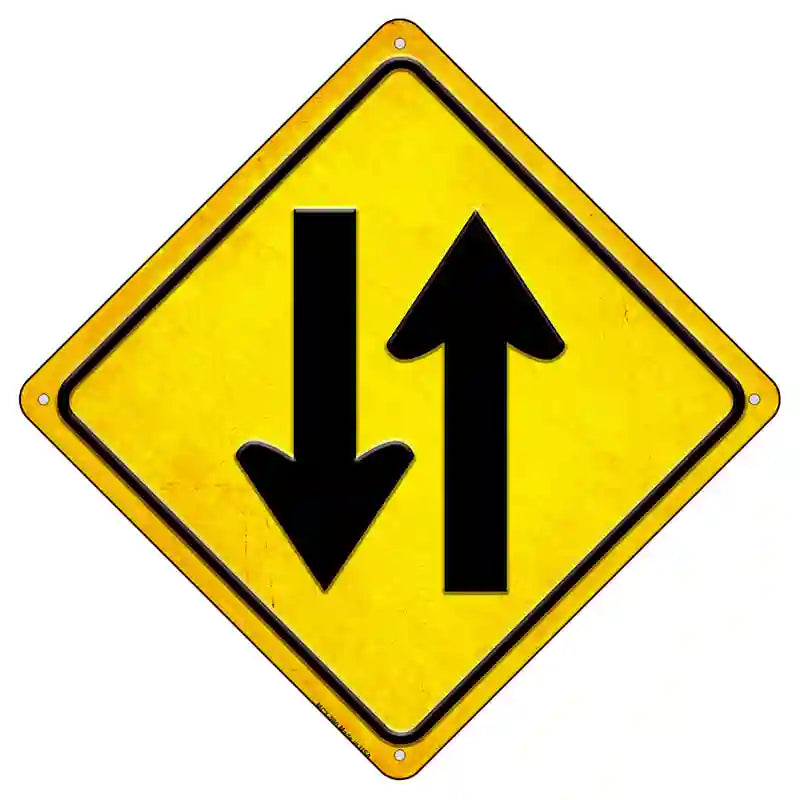 Traffic Both Ways Novelty Metal Crossing Sign 8.5" (MCX)