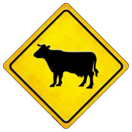 Cow Novelty Metal Crossing Sign 8.5" (MCX)