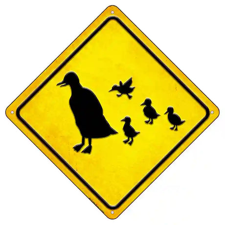 Duck and Ducklings Novelty Metal Crossing Sign 8.5" (MCX)