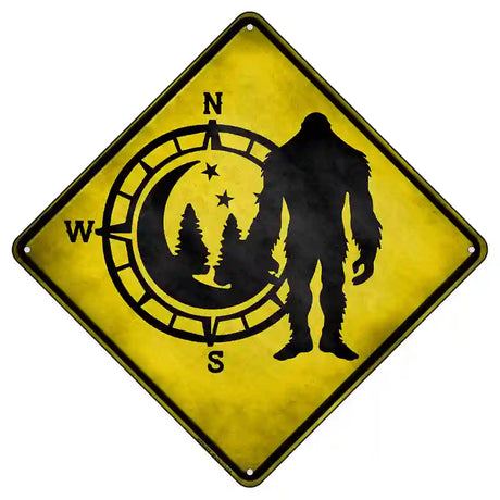 Bigfoot Wilderness Compass Novelty Metal Crossing Sign 8.5" (MCX)