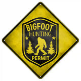 Bigfoot Hunting Permit Novelty Metal Crossing Sign 8.5" (MCX)