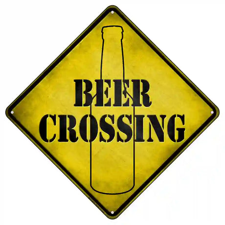 Beer Bottle Crossing Novelty Metal Crossing Sign 8.5" (MCX)