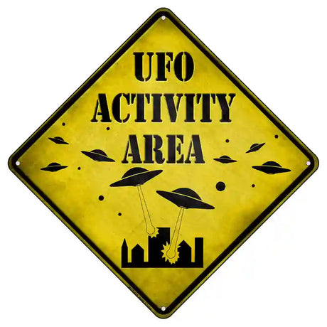 UFO Activity Area Novelty Metal Crossing Sign 8.5" (MCX)