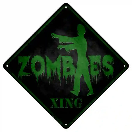 Zombie Crossing Novelty Metal Crossing Sign 8.5" (MCX)