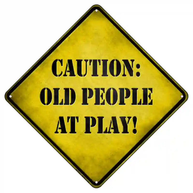 Old People At Play Novelty Metal Crossing Sign 8.5" (MCX)