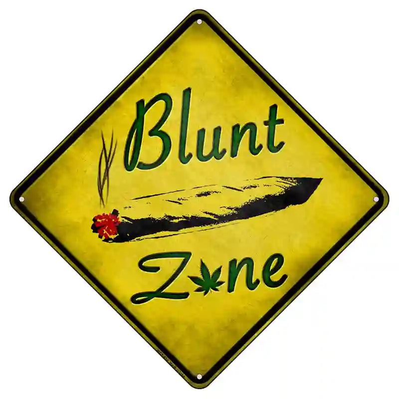 Blunt Zone Novelty Metal Crossing Sign 8.5" (MCX)