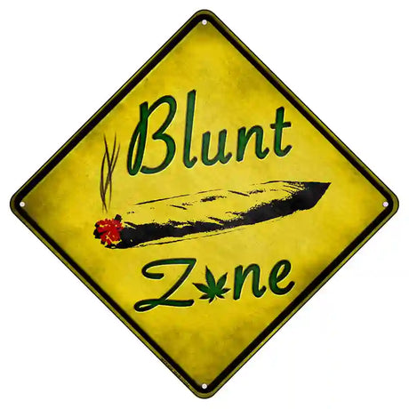 Blunt Zone Novelty Metal Crossing Sign 8.5" (MCX)