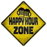 Happy Hour Zone Novelty Metal Crossing Sign 8.5" (MCX)