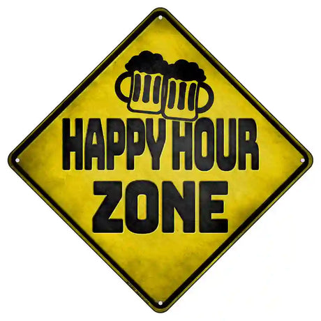 Happy Hour Zone Novelty Metal Crossing Sign 8.5" (MCX)