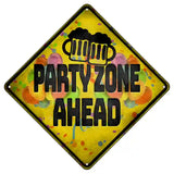 Party Zone Ahead Novelty Metal Crossing Sign 8.5" (MCX)