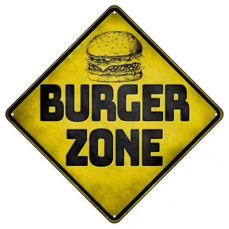 Burger Zone Novelty Metal Crossing Sign 8.5" (MCX)