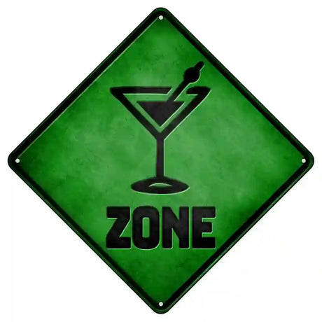 Martini Zone Green Novelty Metal Crossing Sign 8.5" (MCX)