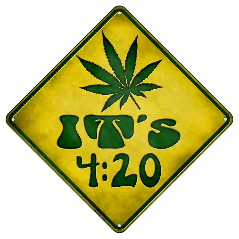 Its 420 Pot Leaf Novelty Metal Crossing Sign 8.5" (MCX)