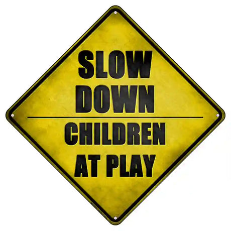 Slow Down Children At Play Novelty Metal Crossing Sign 8.5" (MCX)