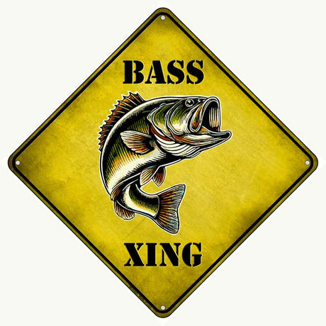 Bass Xing Novelty Metal Crossing Sign CX-655