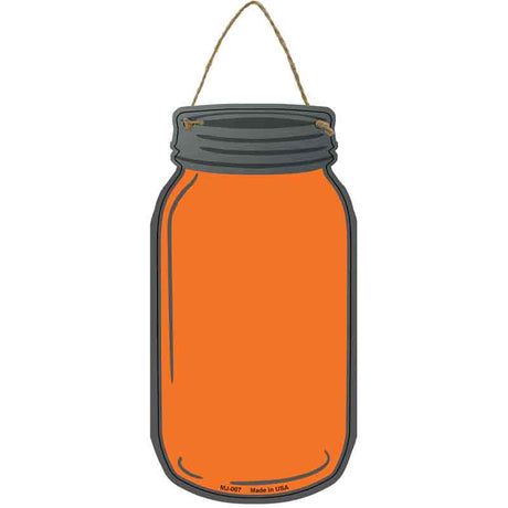 Orange Novelty Metal Mason Jar Sign