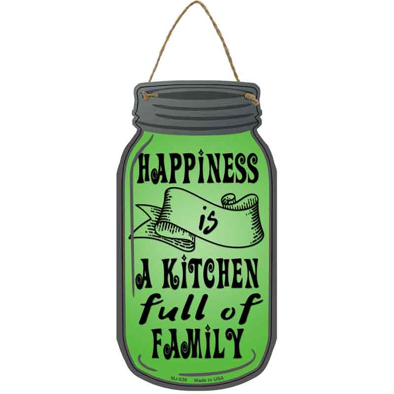 Happiness Full Kitchen Novelty Metal Mason Jar Sign