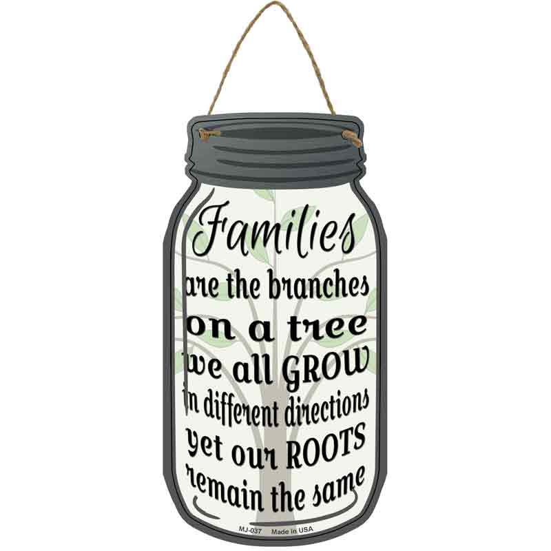 Family Tree Novelty Metal Mason Jar Sign