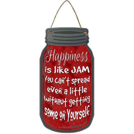 Happiness Jam Spread Novelty Metal Mason Jar Sign