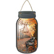 Fall Grateful And Blessed Novelty Metal Mason Jar Sign