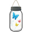 Colorful Butterflies Novelty Metal Mason Jar Sign