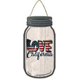 Love California Silhouette Novelty Metal Mason Jar Sign