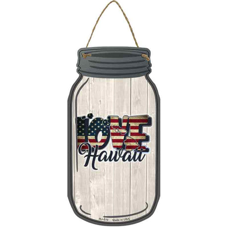 Love Hawaii Silhouette Novelty Metal Mason Jar Sign