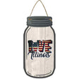 Love Illinois Silhouette Novelty Metal Mason Jar Sign