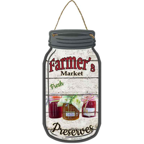 Preserves Farmers Market Novelty Metal Mason Jar Sign